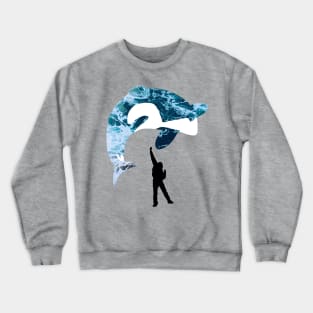 Free Willy Jump Ocean Silhouette Crewneck Sweatshirt